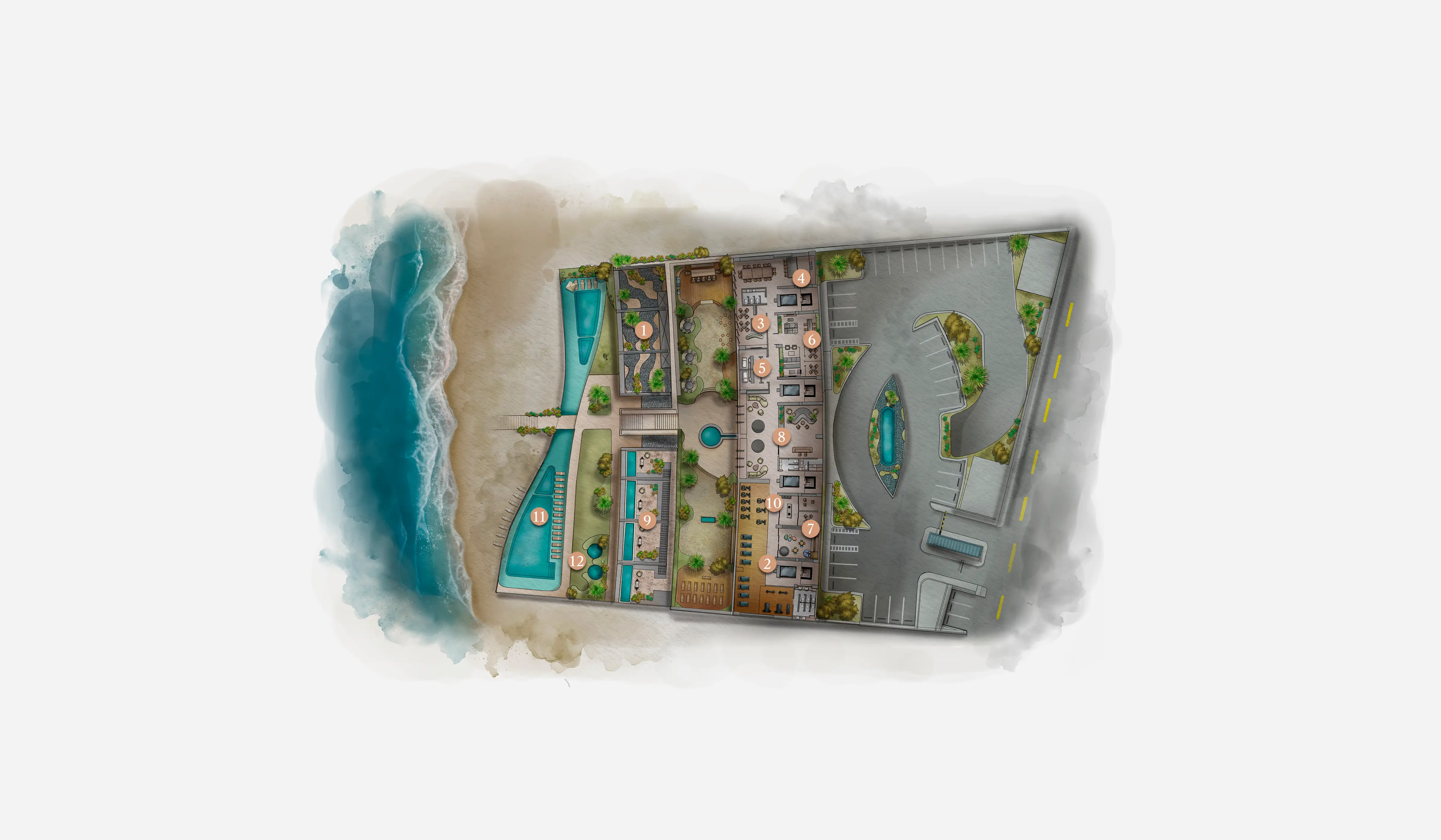 Interactive map of experiences and amenities at NAOS